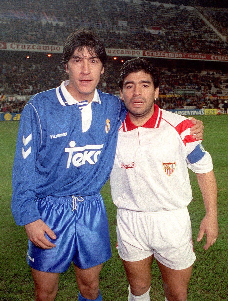 Zamorano y Maradona